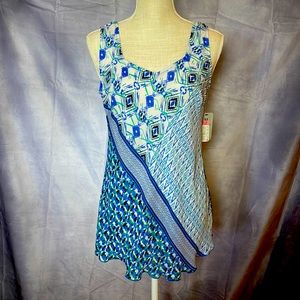 ZOZO SILKY SLEEVELESS BIAS CUT BLOUSE SWEETHEART NECKLINE. SIZED M  NWT